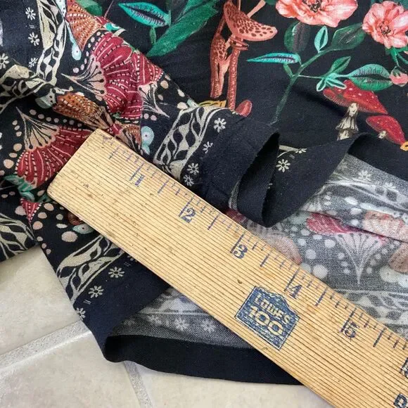 Natural Life Shorts XXL Floral Mushroom Boho Elastic Waist Pockets - Picture 10 of 11